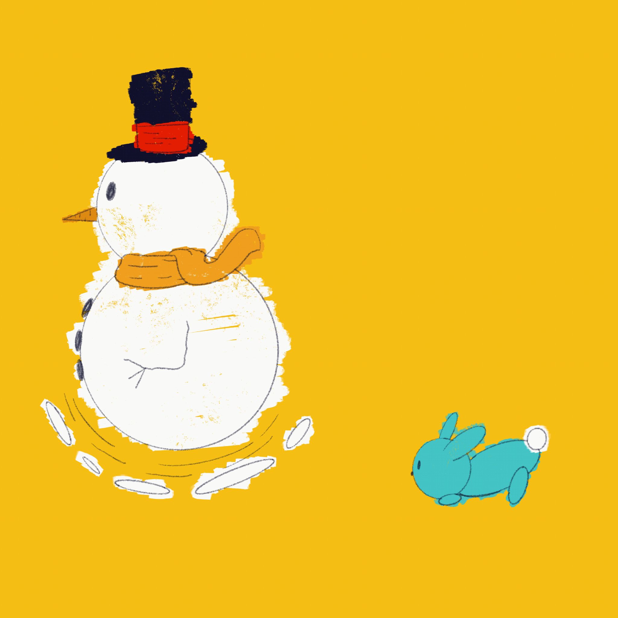 Snowman and rabbit animation